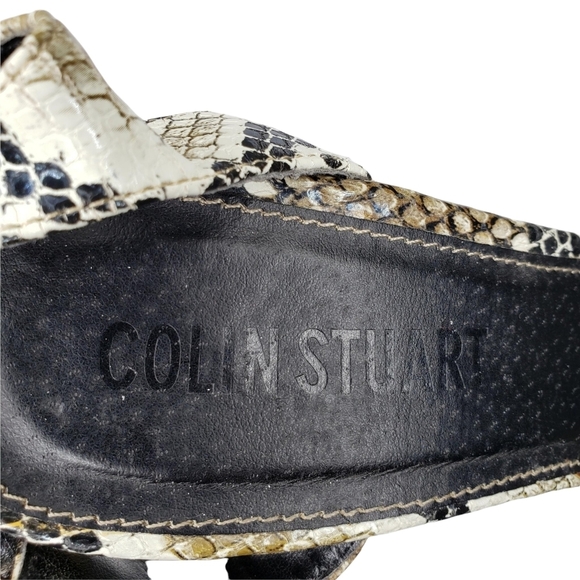 Colin Stuart | Reptile Snake Print Vegan Leather Platform Stiletto Platforms 8 - Picture 9 of 11
